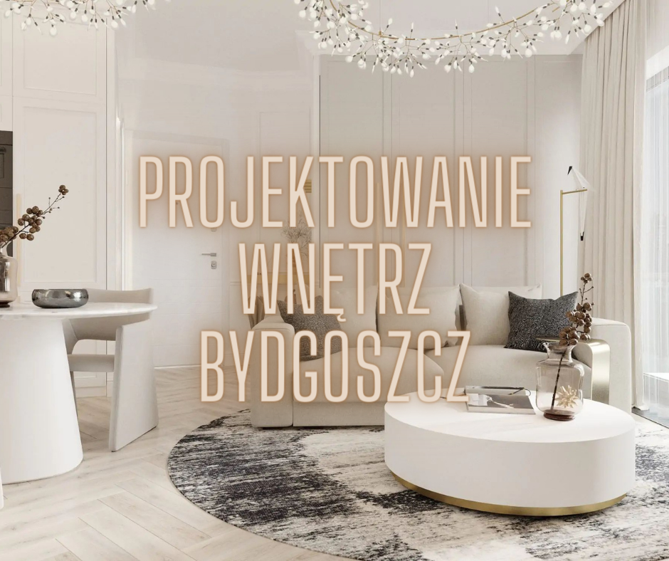 Projektowanie wnętrz Bydgoszcz biały jasny salon z białym aneksem kuchennym