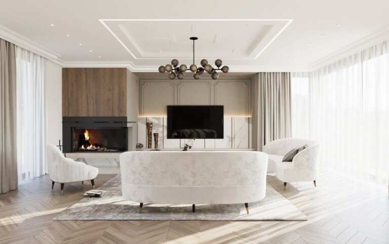 Projekt wnętrza 200 m2 Czułość – jasne przytulne wnętrze domu rodzinnego – projekt wnętrza Golden Room