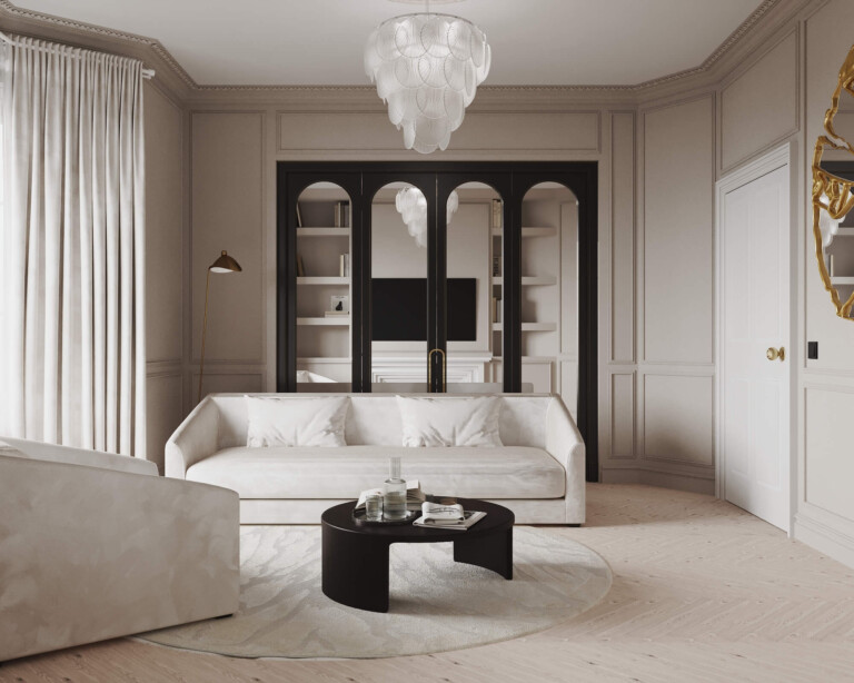 Projekt wnętrza 150 m2 Szach – nowoczesne wnętrze domu 150 m2, realizacje wnętrz Golden Room