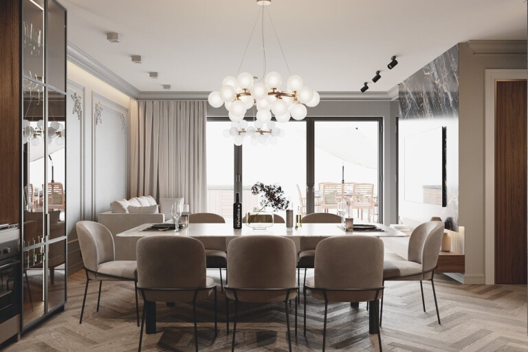 Projekt wnętrza 60 m2 Espresso – jasne nowoczesne wnętrze małego mieszkania, galeria wnętrz Golden Room