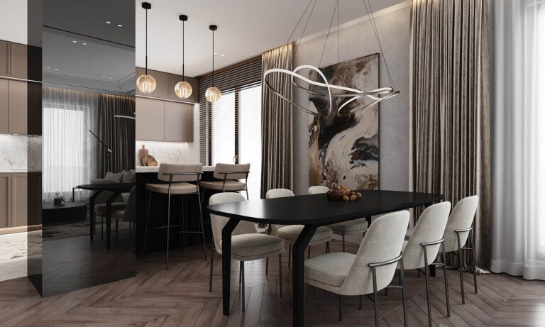 Projekt wnętrza 120 m2 Pers – eleganckie jasne wnętrze mieszkania – realizacja wnętrza Golden Room