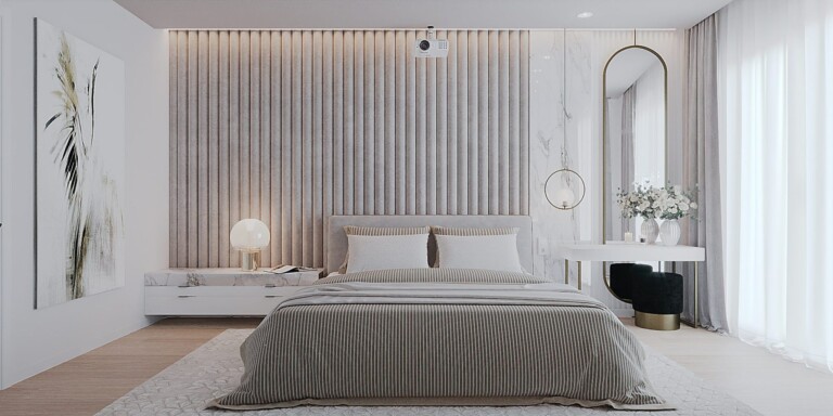 Projekt wnętrza 140 m2 Brzoza – jasne nowoczesne wnętrze domu z drewnem, portfolio projektów wnętrz Golden Room