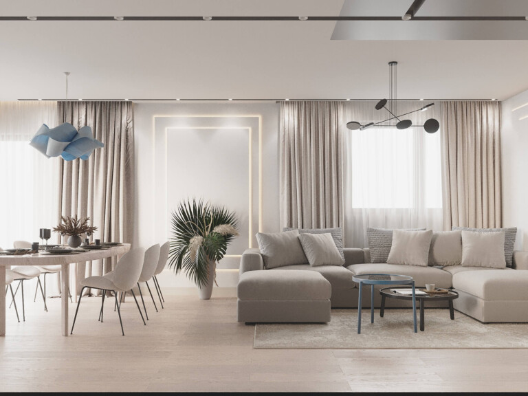 Projekt wnętrza 130 m2 Krzem – modne wnętrze apartamentu, realizacje wnętrz Golden Room