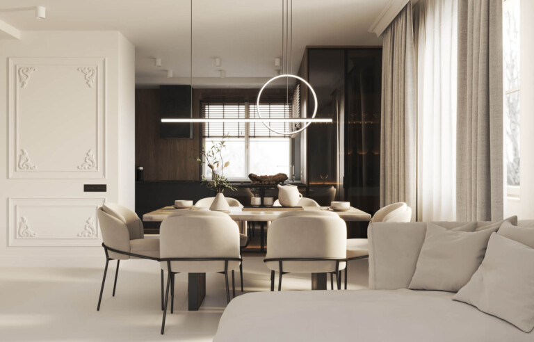 Projekt wnętrza 140 m2 Harrar – ekskluzywne nowoczesne wnętrze domu, portfolio architekta wnętrz Golden Room