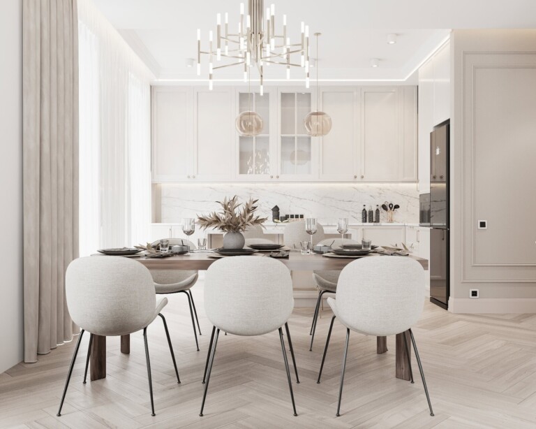 Projektant wnętrz Bydgoszcz – jasne i eleganckie mieszkanie 90m2 Golden Room