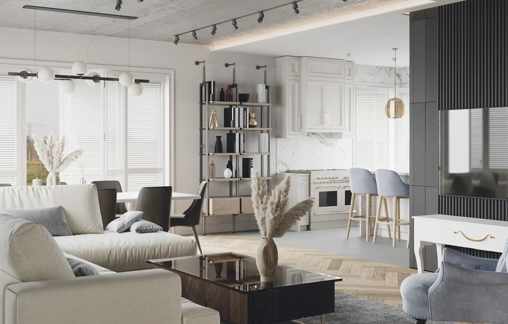 Projekt wnętrz 300 m2 Trufla — eleganckie wnętrze domu premium Golden Room
