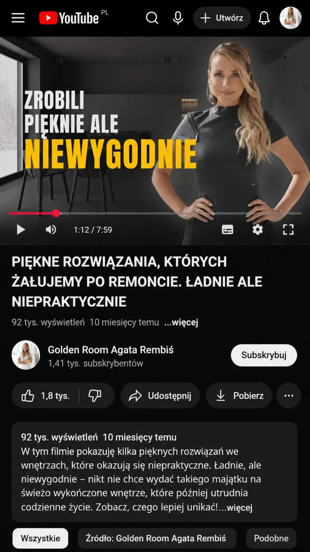Projektant wnętrz Warszawa – filmy, porady i realizacje Golden Room na YouTube