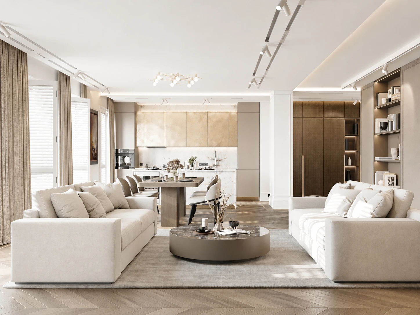 Projektowanie wnętrz mieszkań Warszawa – apartament premium Golden Room