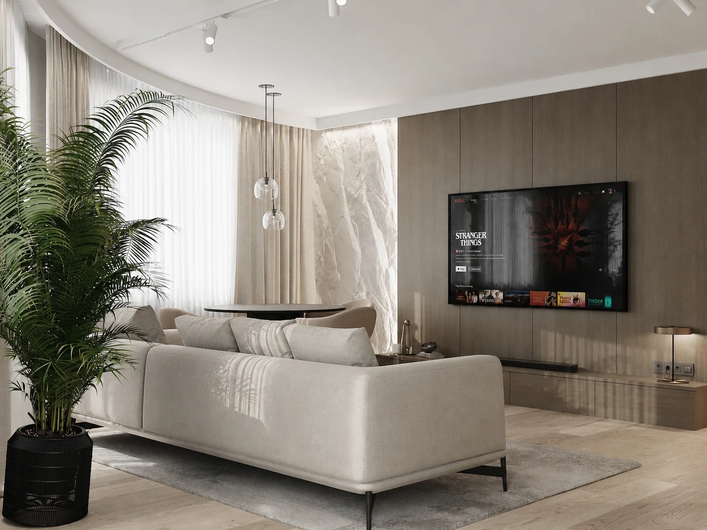 Galeria projektów wnętrz - mieszkanie 67 m2 Contour w nowoczesnej spójnej aranżacji | Golden Room