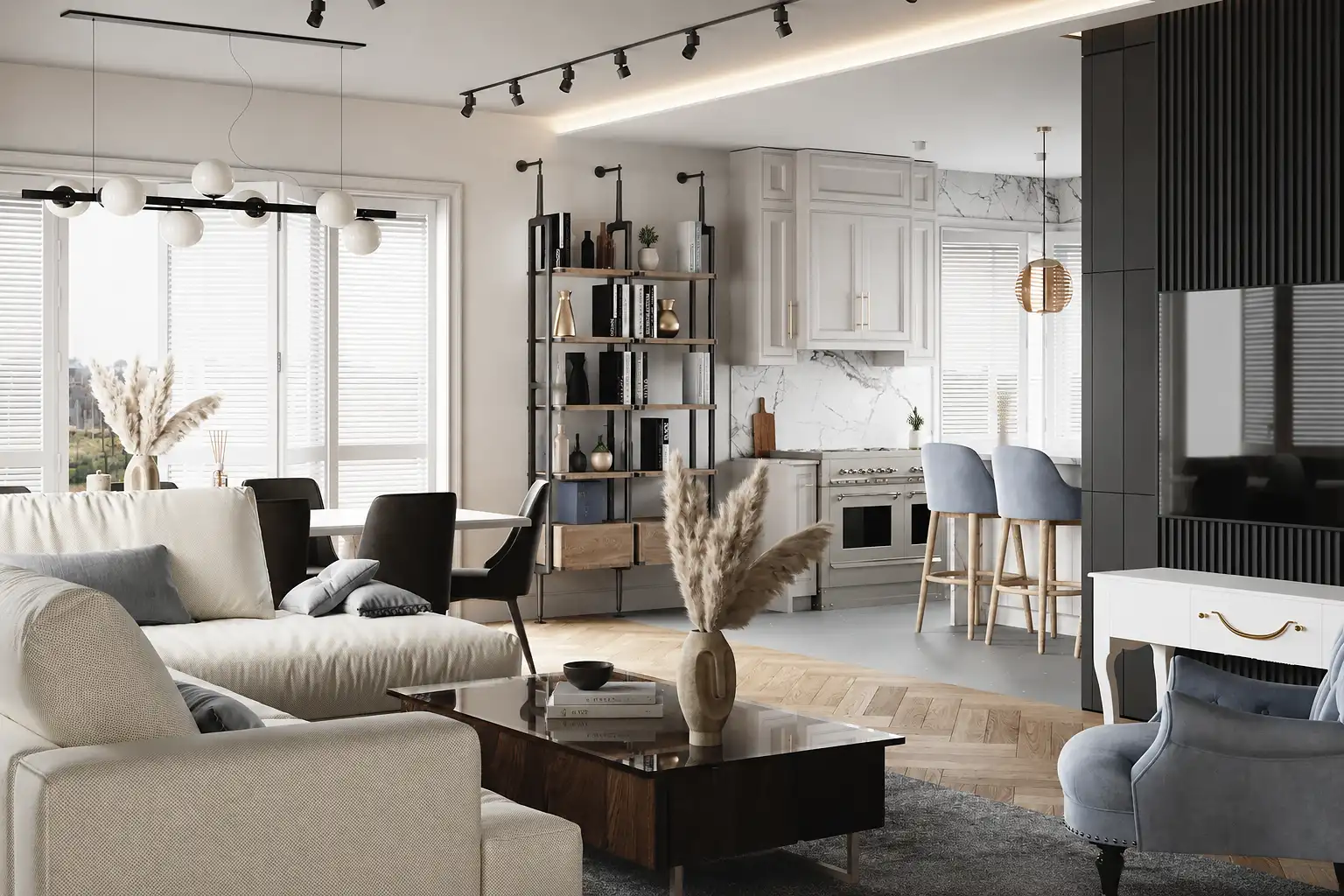 Projektanci wnętrz Warszawa - projekt wnętrz domu premium 300 m2 Trufla | Golden Room