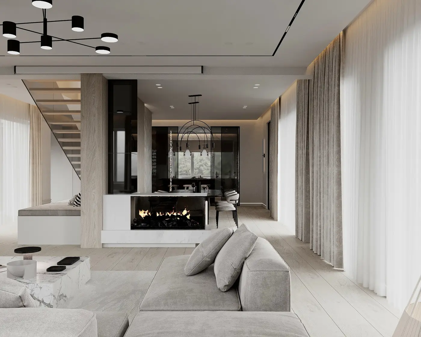 Architekt wnętrz Warszawa - projekt wnętrza domu 400 m2 pod Warszawą Zen | Golden Room