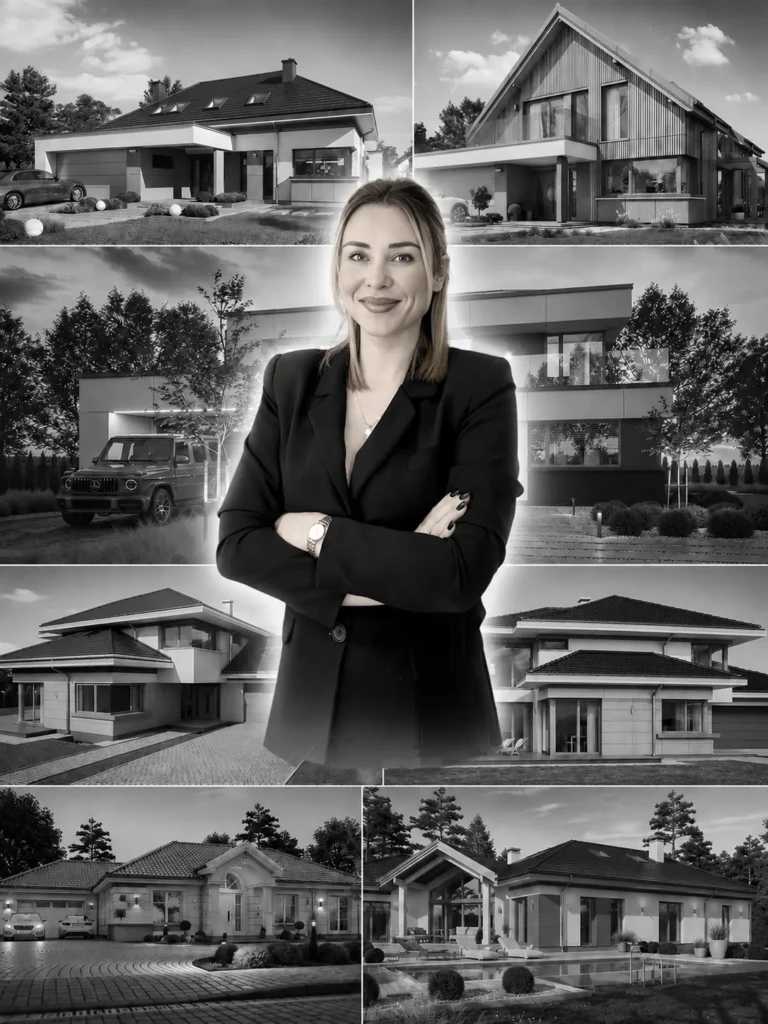 Architektka wnętrz na tle gotowych projektów domów katalogowych