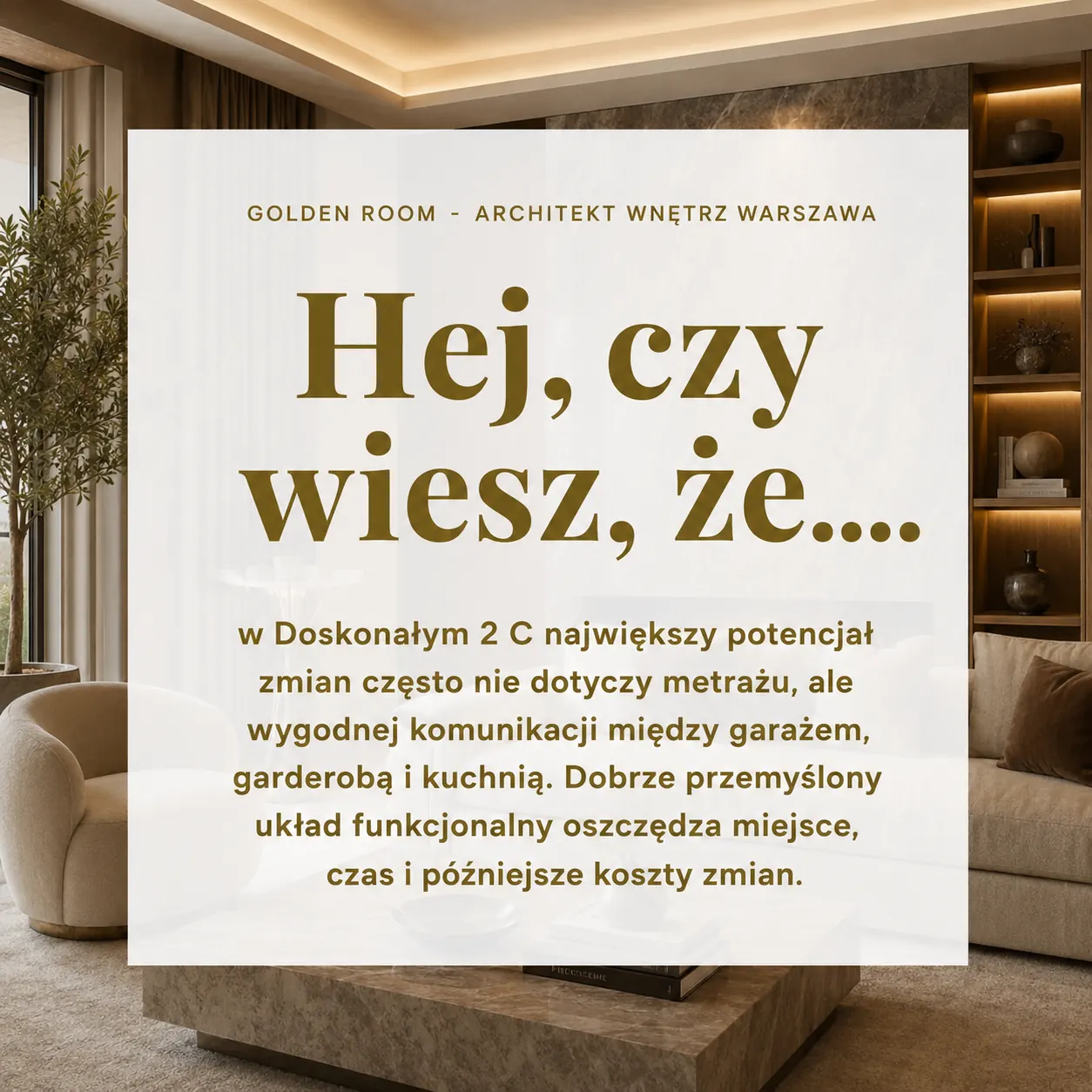 Doskonały 2C układ funkcjonalny – komunikacja między garażem, garderobą i kuchnią