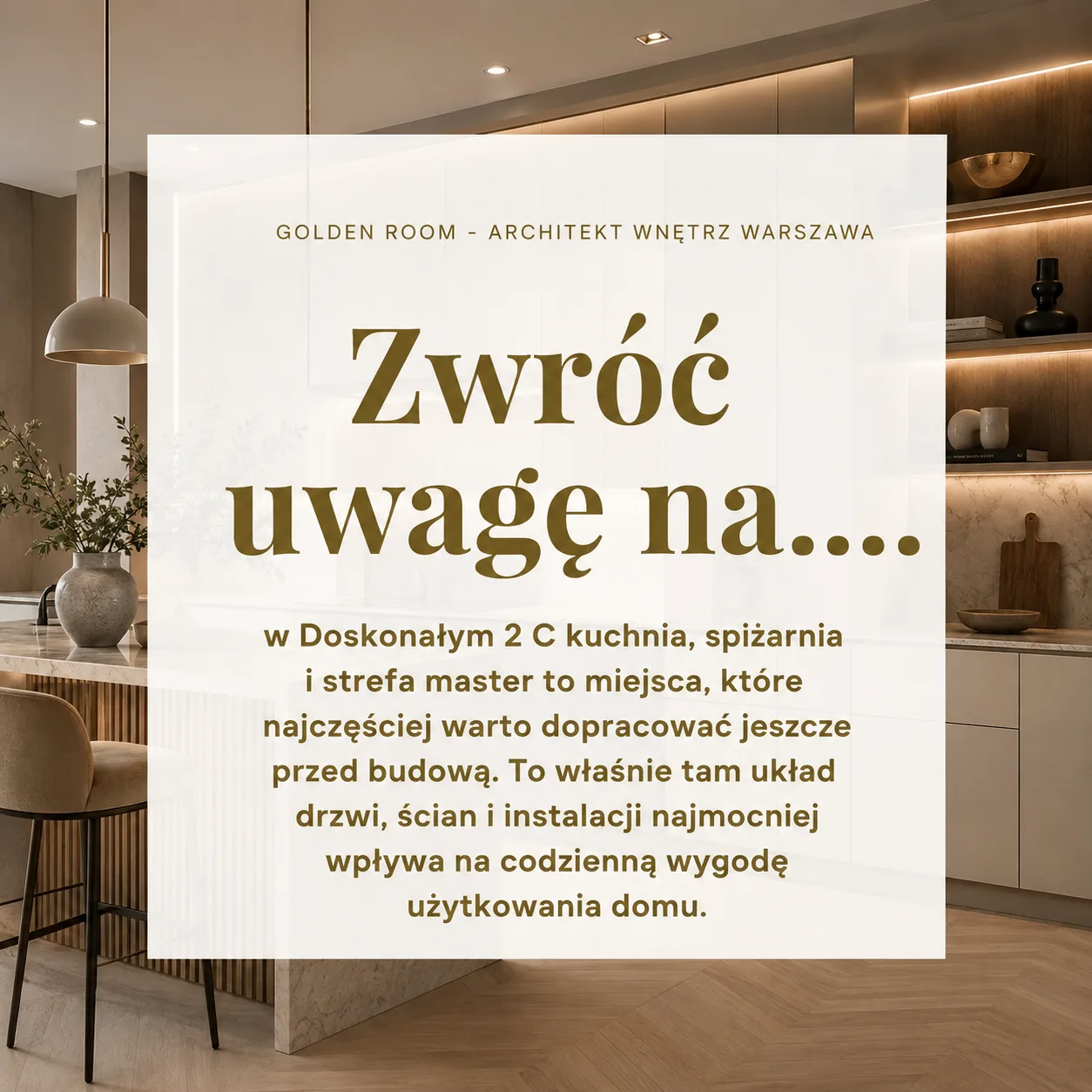 Doskonały 2C zmiany – kuchnia, spiżarnia i strefa master przed budową