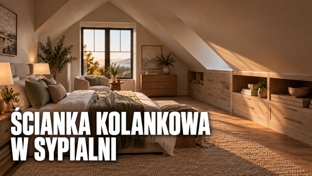 Ścianka kolankowa w sypialni – sypialnia na poddaszu z zabudową pod skosem