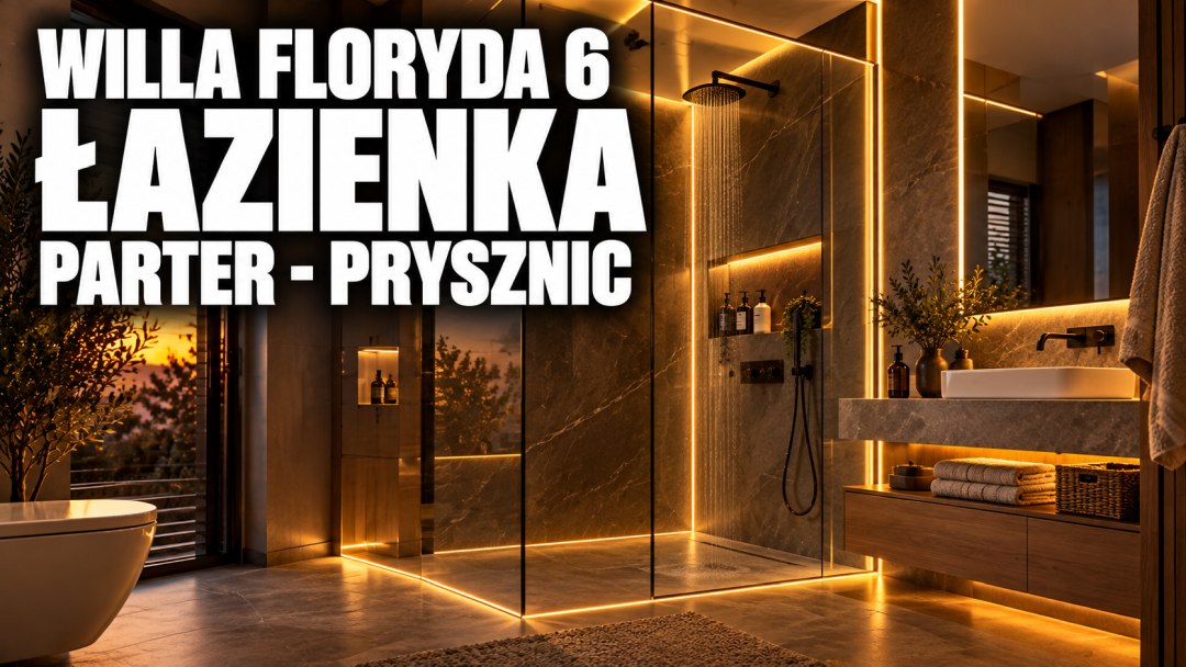 Willa Floryda 6 - mała łazienka na parterze z prysznicem czy bez? | Golden Room Willa Floryda 6 - łazienka, analiza funkcjonalna Golden Room